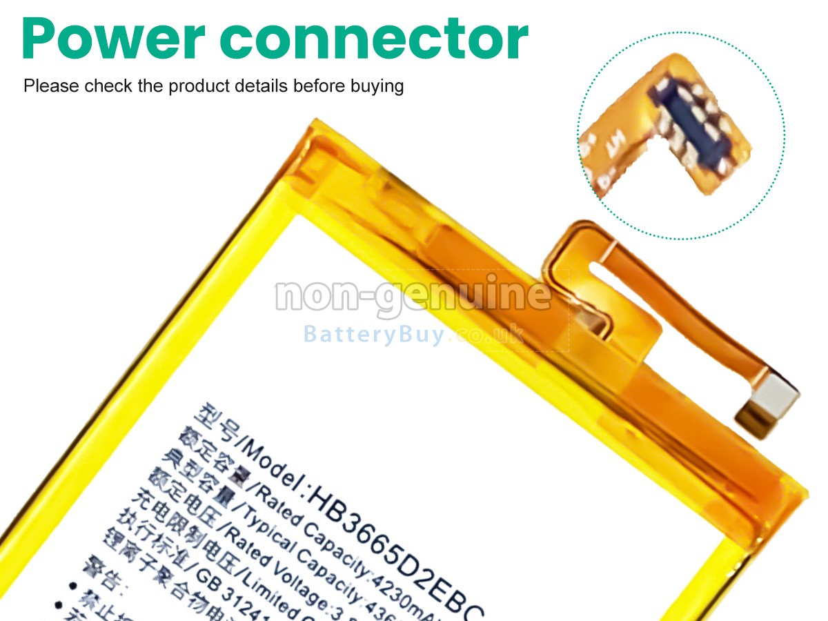 replacement battery for Huawei HB3665D2EBC