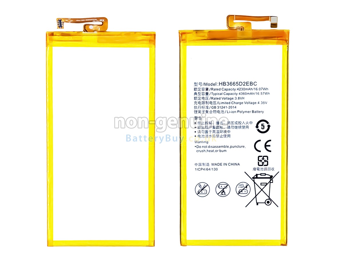 replacement battery for Huawei HB3665D2EBC