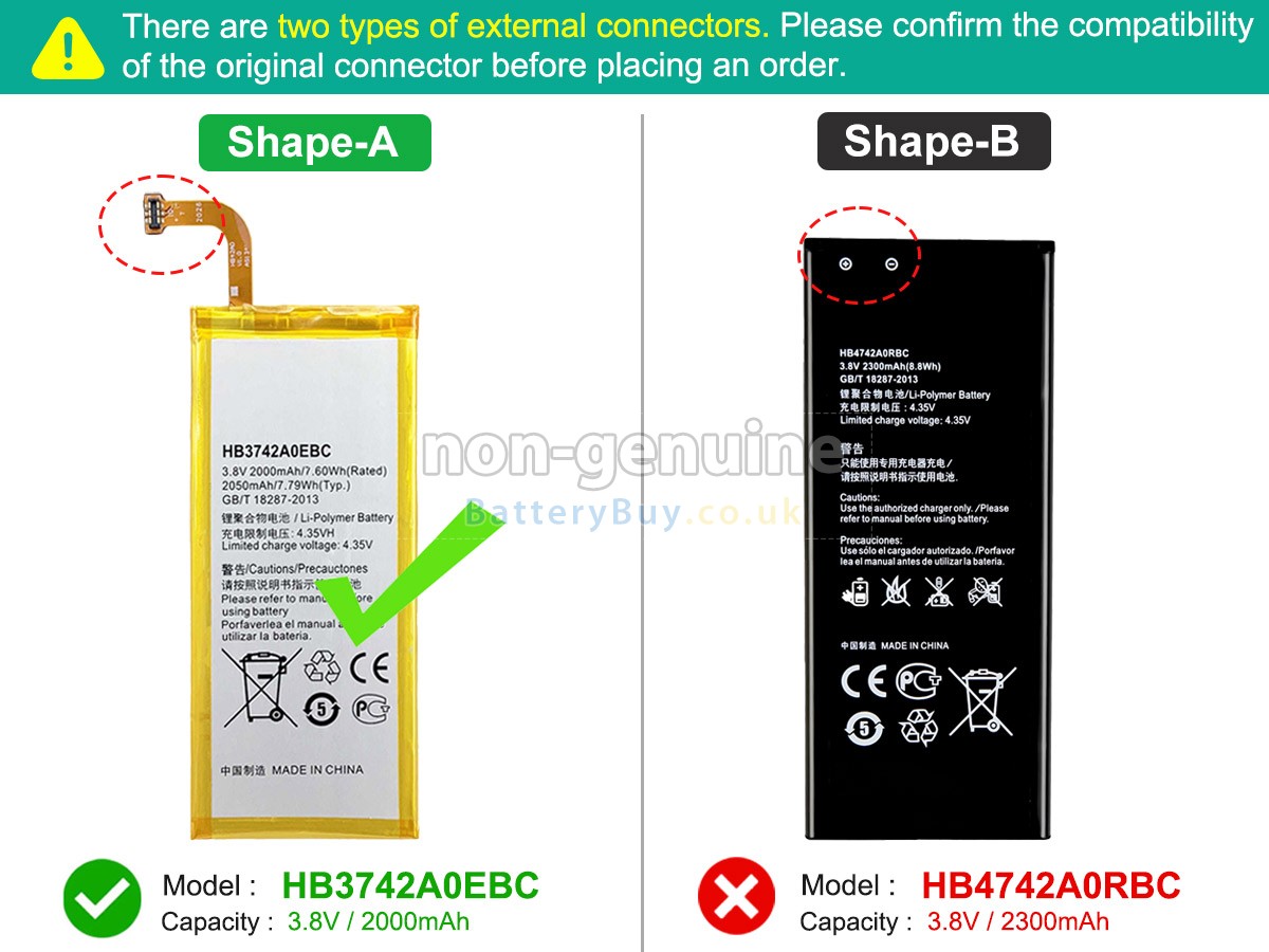 replacement battery for Huawei ASCEND G630-U20