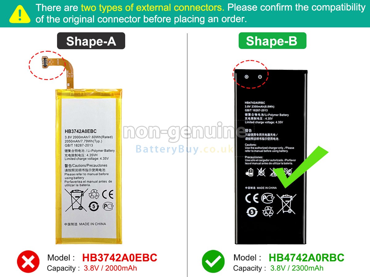 replacement battery for Huawei ASCEND G630-U20