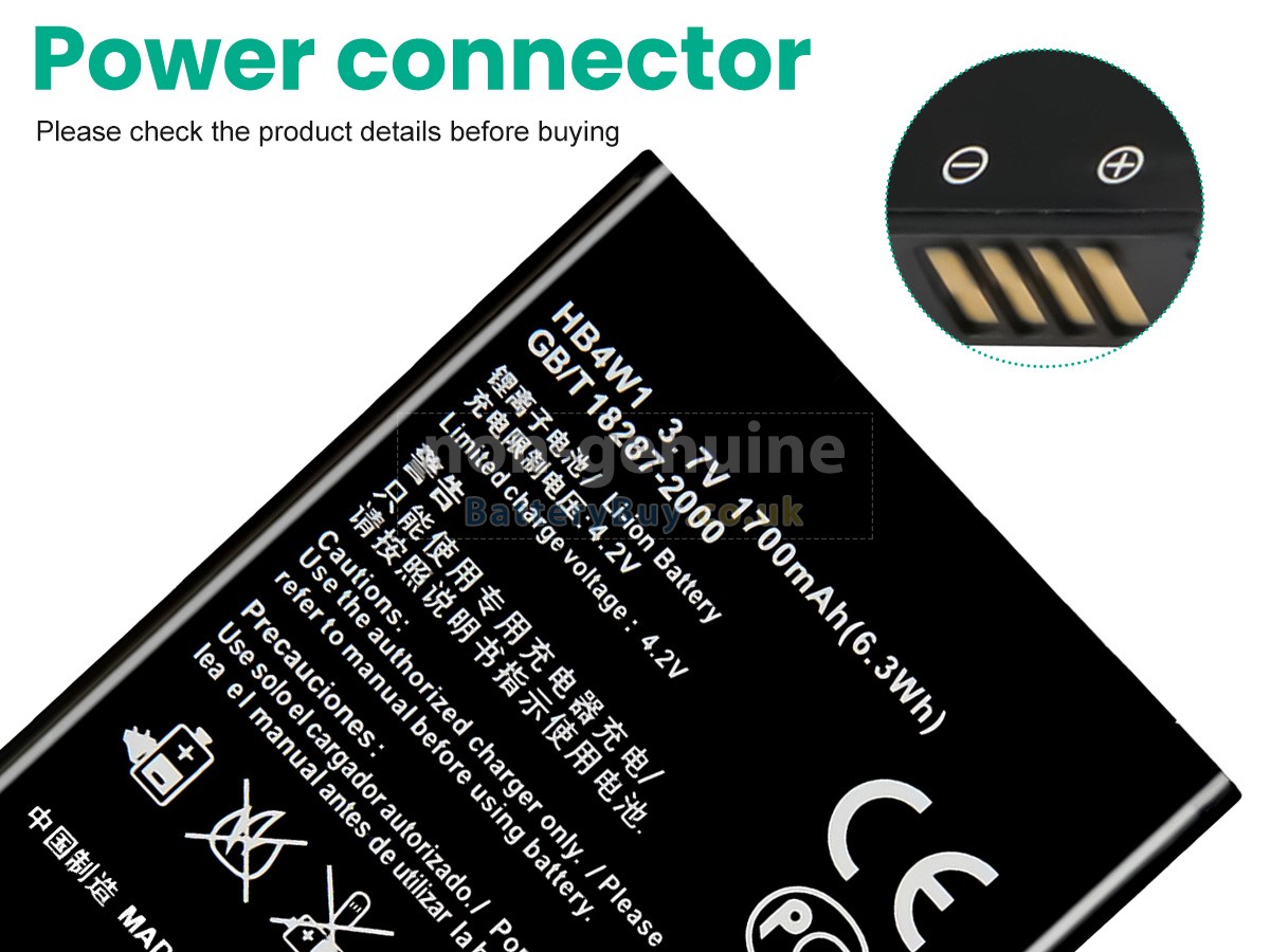 replacement battery for Huawei HB4W1