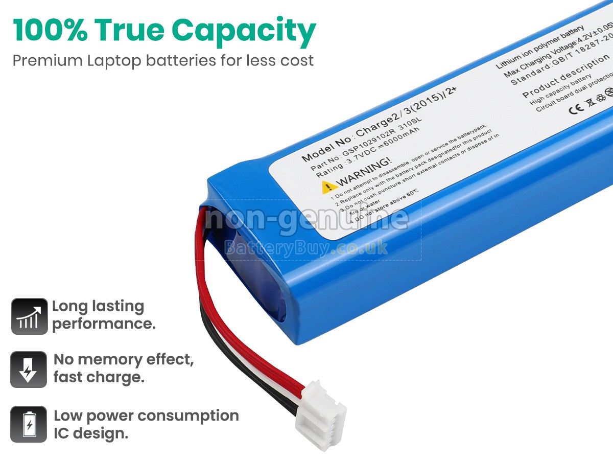 replacement battery for JBL CHARGE 2+ BLUETOOTH SPEAKER