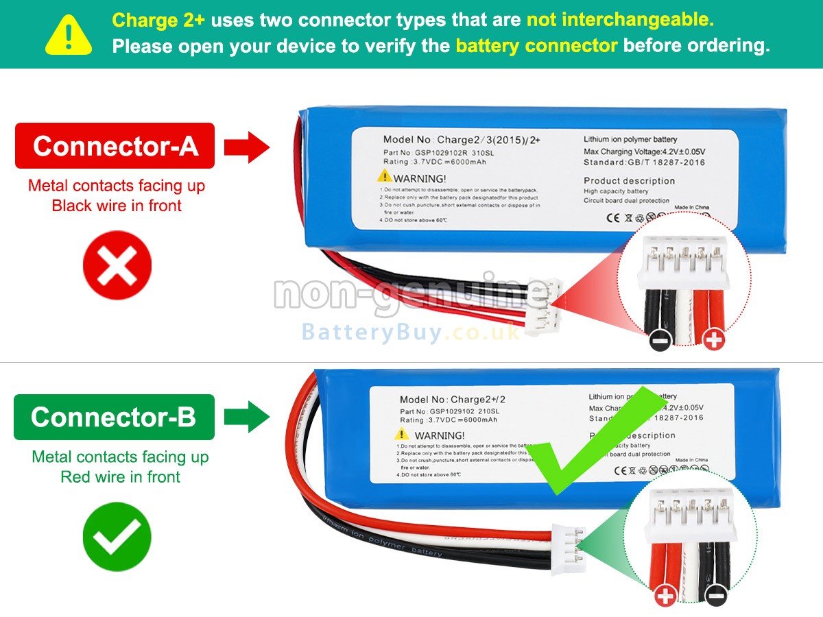 replacement battery for JBL CHARGE 2+ BLUETOOTH SPEAKER