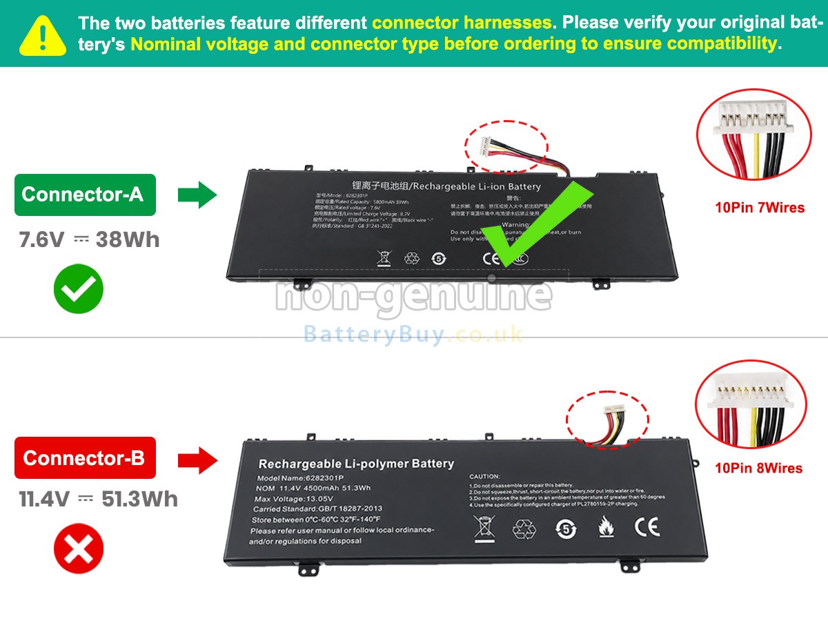 replacement battery for Jumper 6282301P