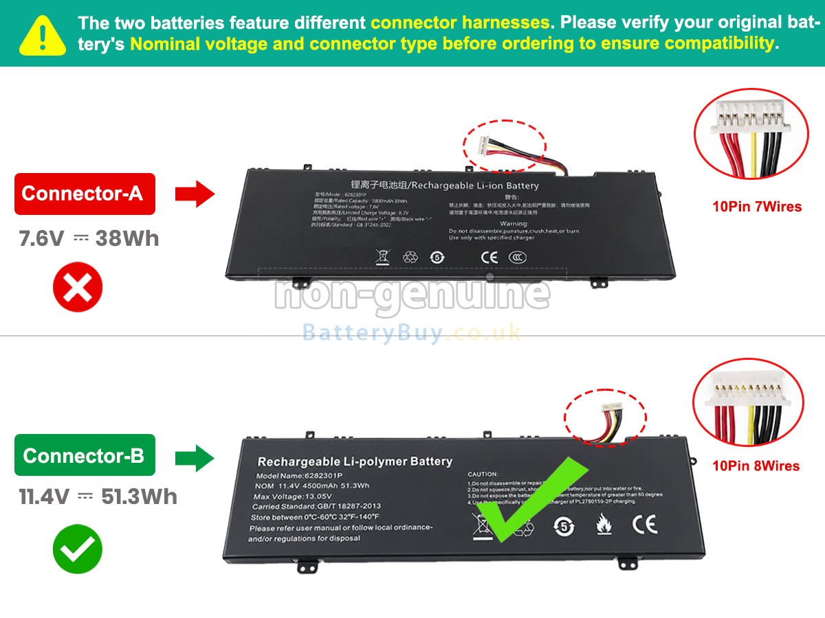 replacement battery for Jumper 6282301P