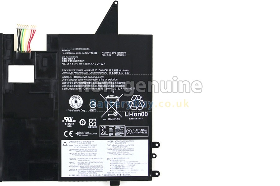 replacement battery for Lenovo ThinkPad HELIX 3698