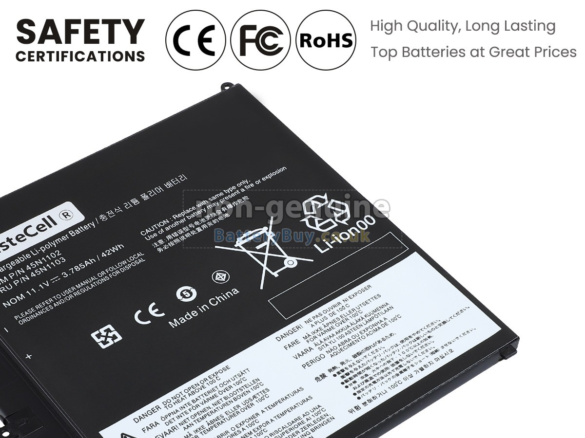 replacement battery for Lenovo ThinkPad HELIX 3698