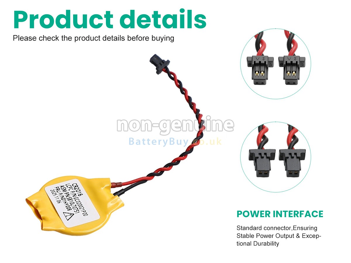 Replacement Battery for Lenovo CR2016