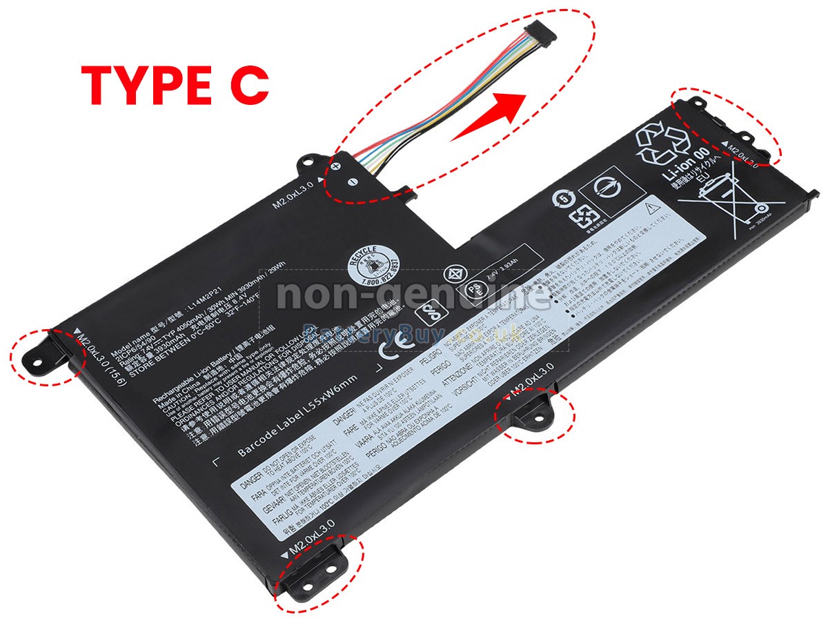 replacement battery for Lenovo L14M2P21
