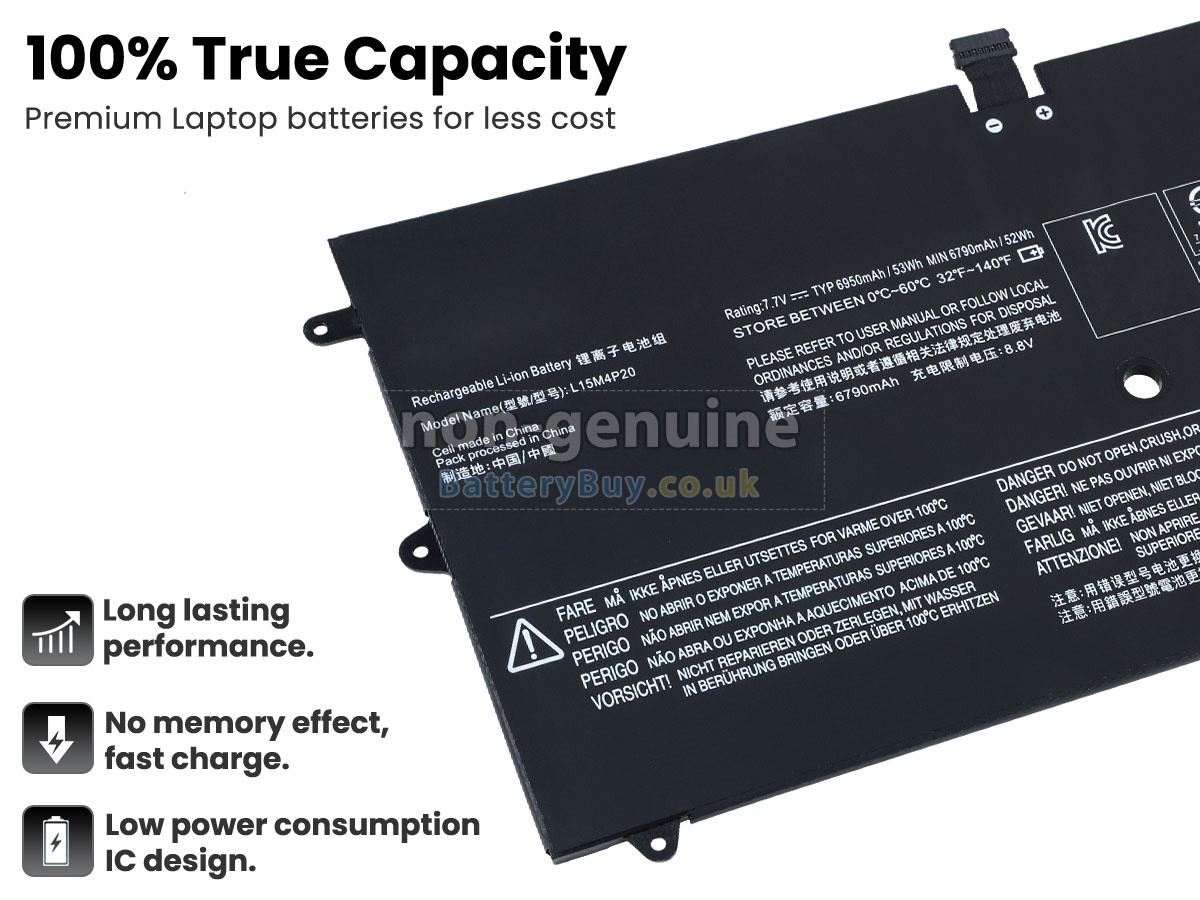 replacement battery for Lenovo L15M4P20