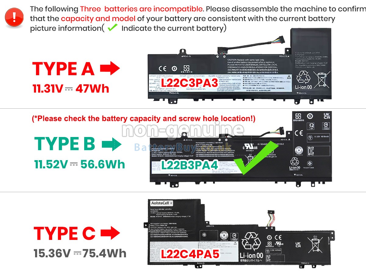 replacement battery for Lenovo IdeaPad SLIM 5 16ABR8-82XG004XGE