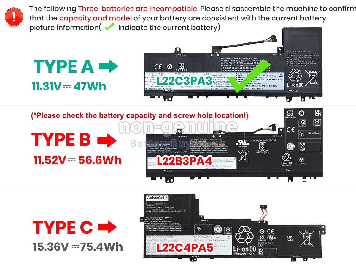 replacement battery for Lenovo IdeaPad SLIM 5 16ABR8-82XG004XGE