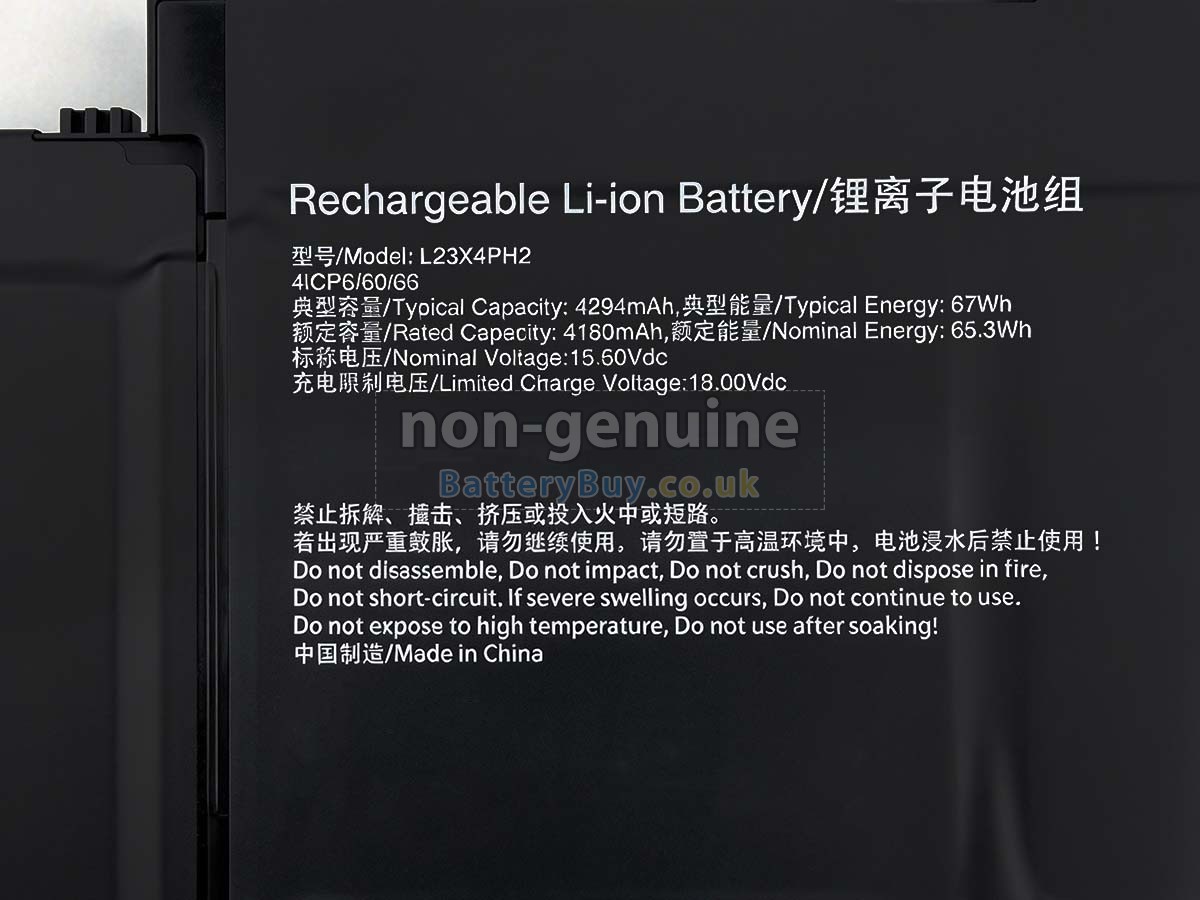 Replacement Battery for Lenovo L23X4PH2