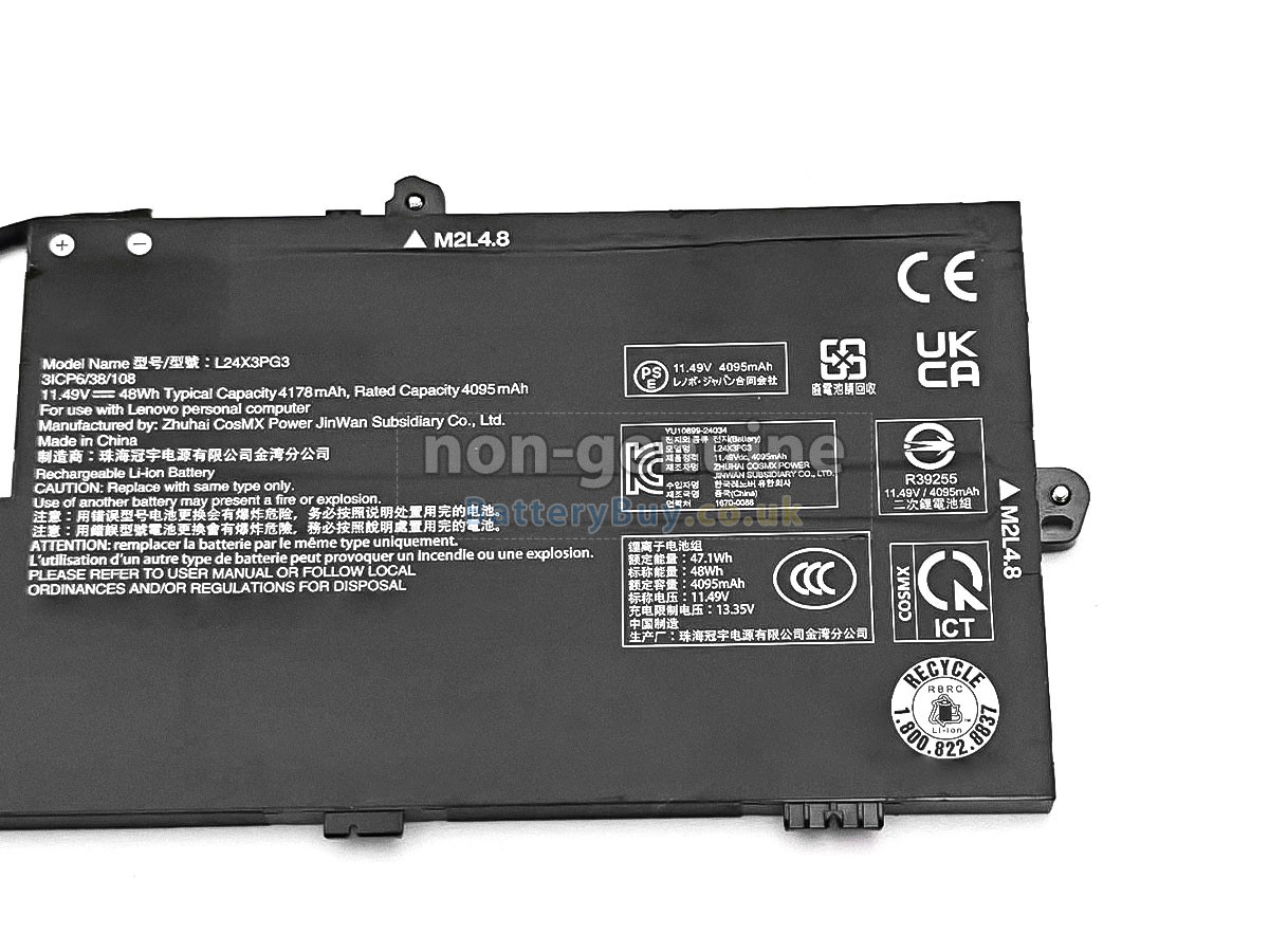 replacement battery for Lenovo L24X3PG3
