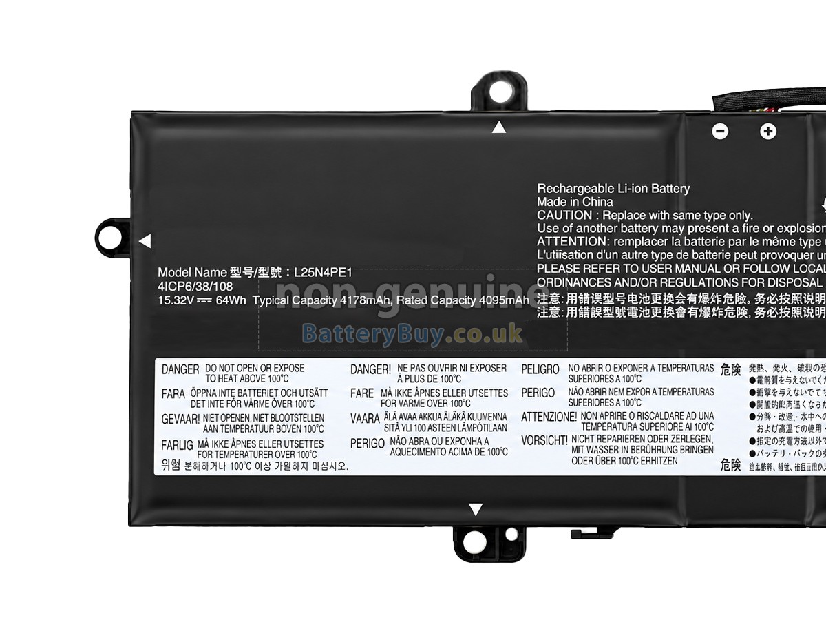 Replacement Battery for Lenovo L25X3PE1