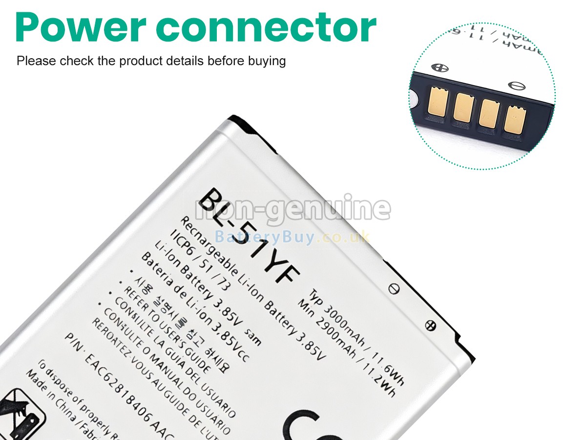 Replacement Battery for LG H540