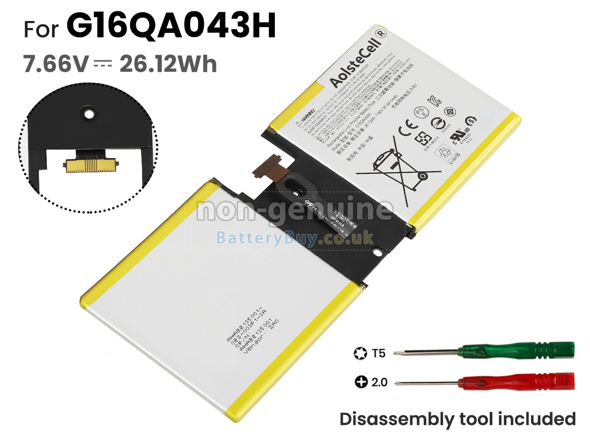replacement battery for Microsoft G16QA043H