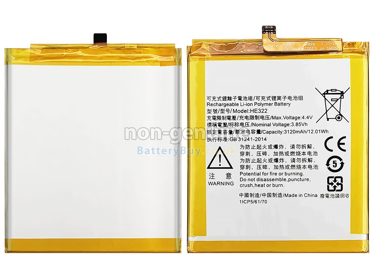 replacement battery for Nokia HE322