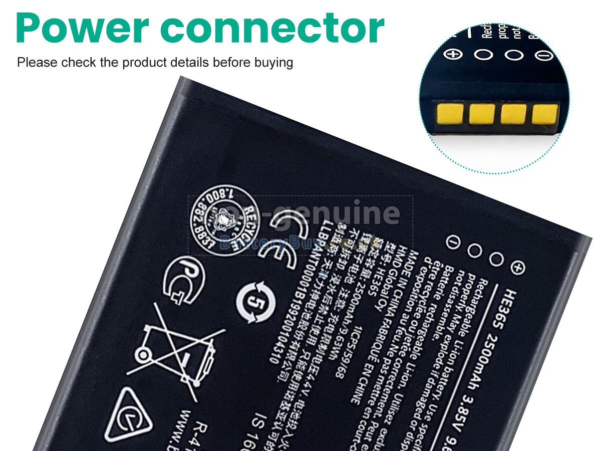 replacement battery for Nokia 1.1PLUS