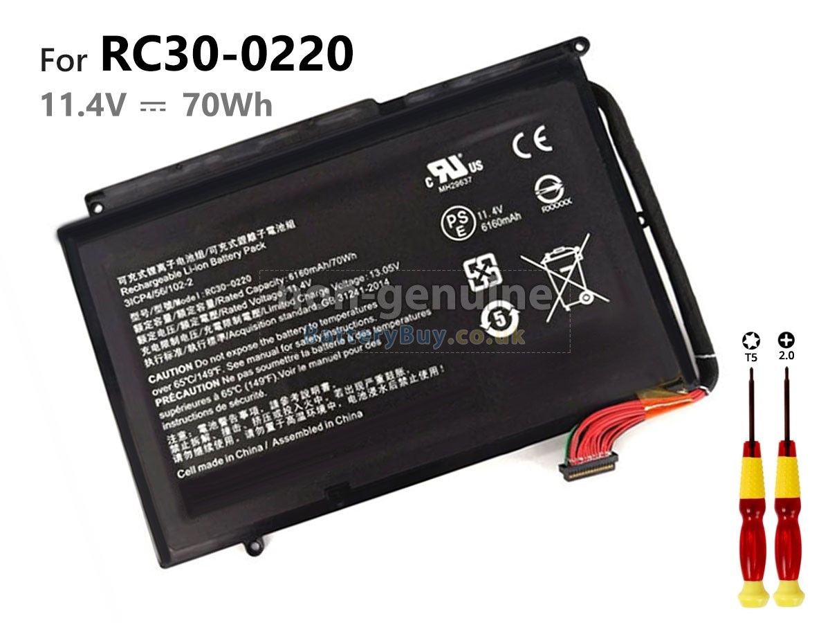 Razer BLADE PRO 17 FHD replacement battery from United Kingdom(70Wh,6