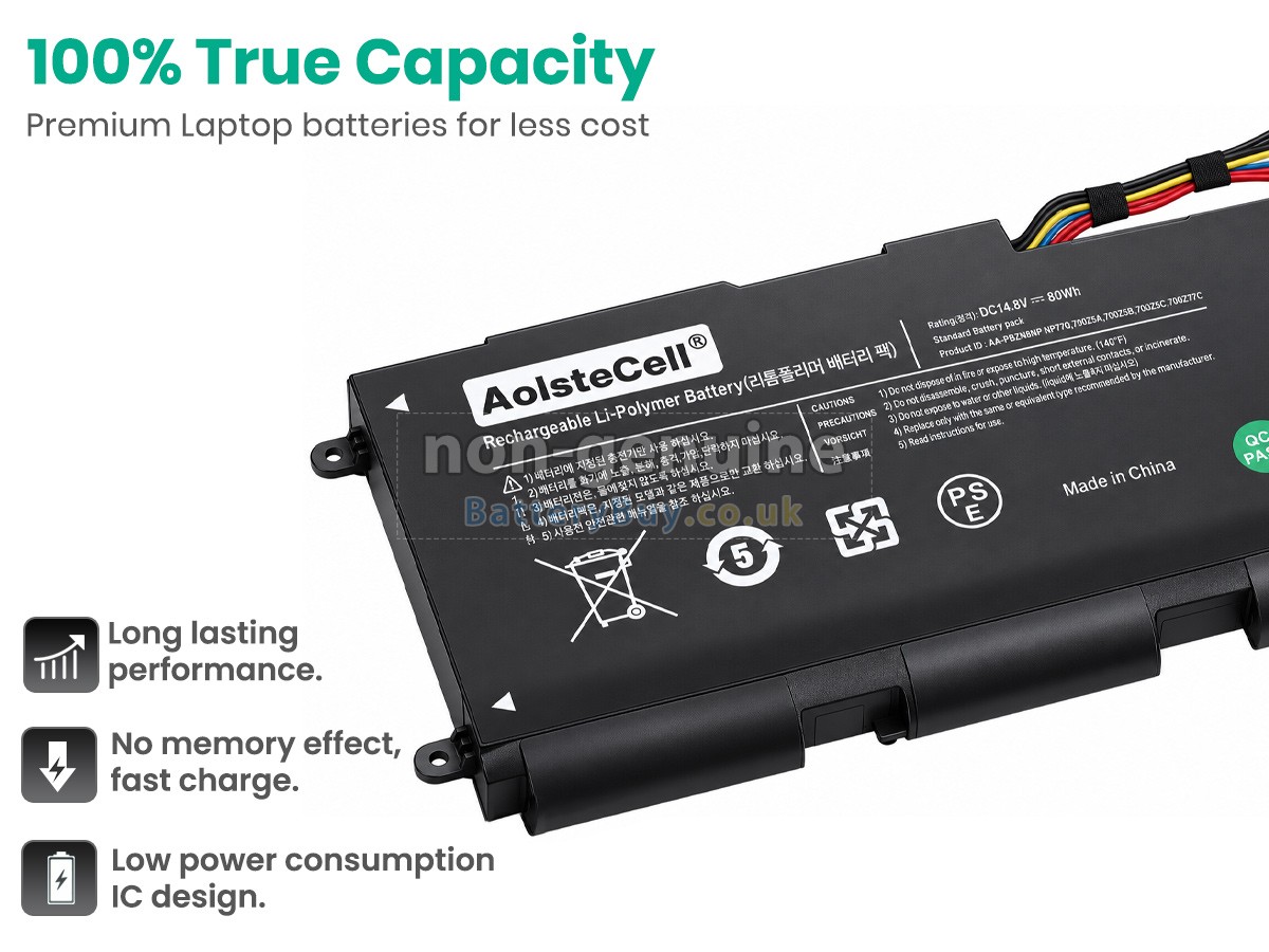 Replacement Battery for Samsung NP770Z7E-S01UB
