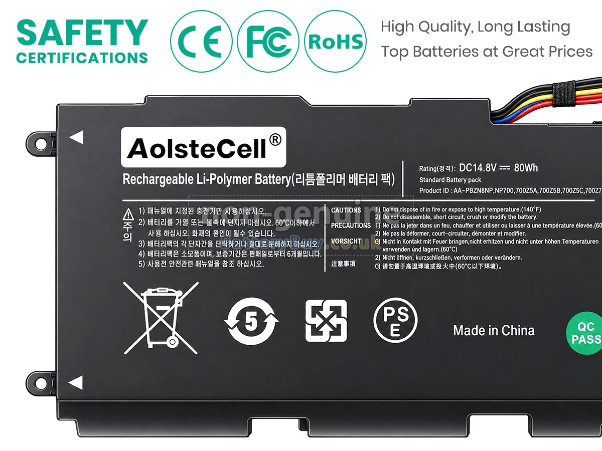 Replacement Battery for Samsung NP770Z7E-S01UB