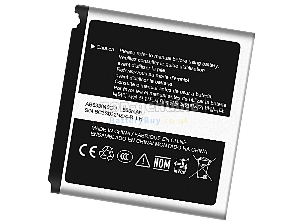 replacement battery for Samsung S3600I