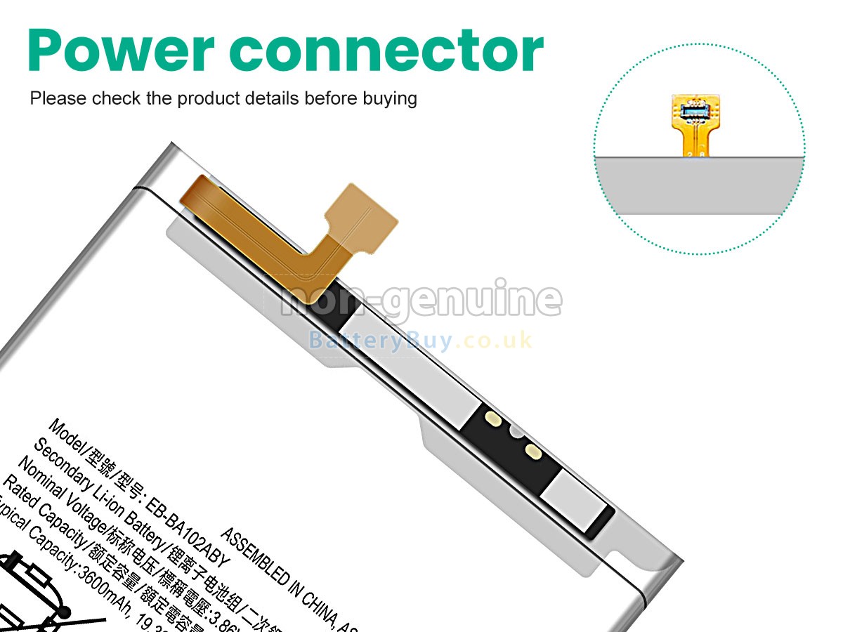 replacement battery for Samsung EB-BA102ABY