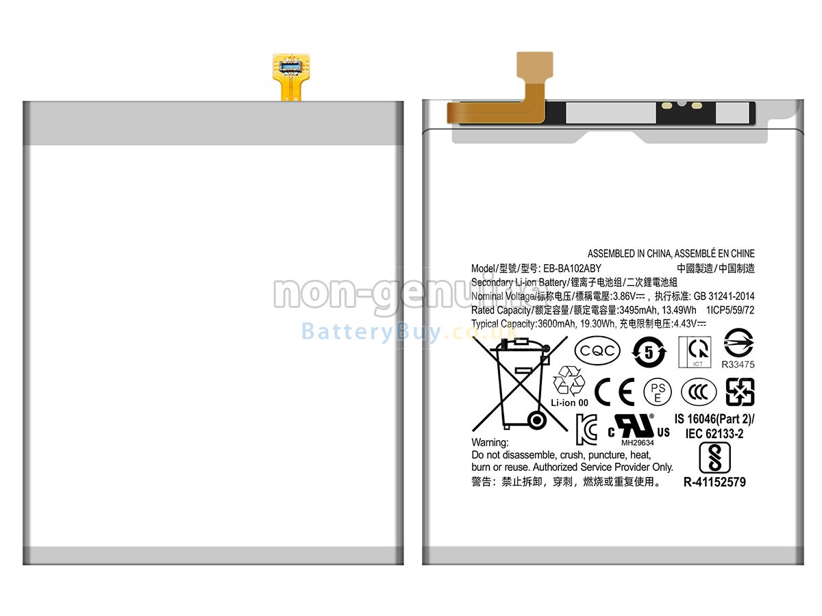 replacement battery for Samsung EB-BA102ABY