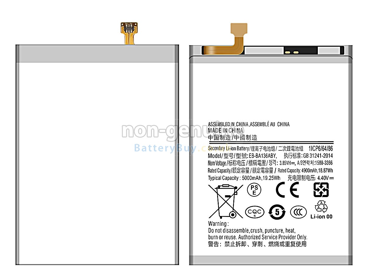 replacement battery for Samsung EB-BA136ABY