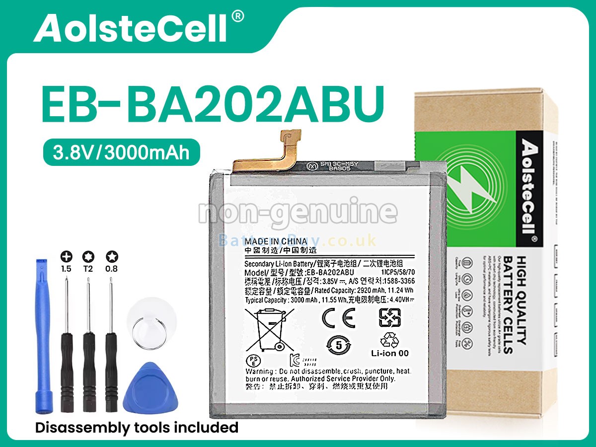 replacement battery for Samsung EB-BA202ABU