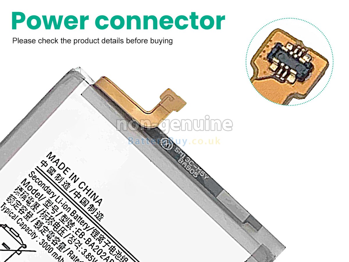 replacement battery for Samsung EB-BA202ABU