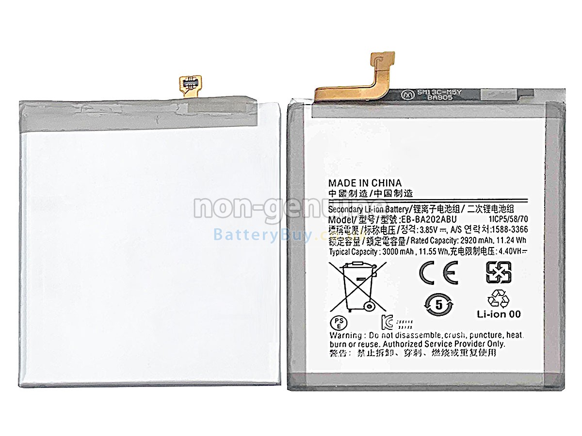 replacement battery for Samsung EB-BA202ABU