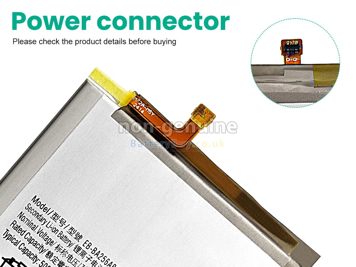 replacement battery for Samsung EB-BA256ABS