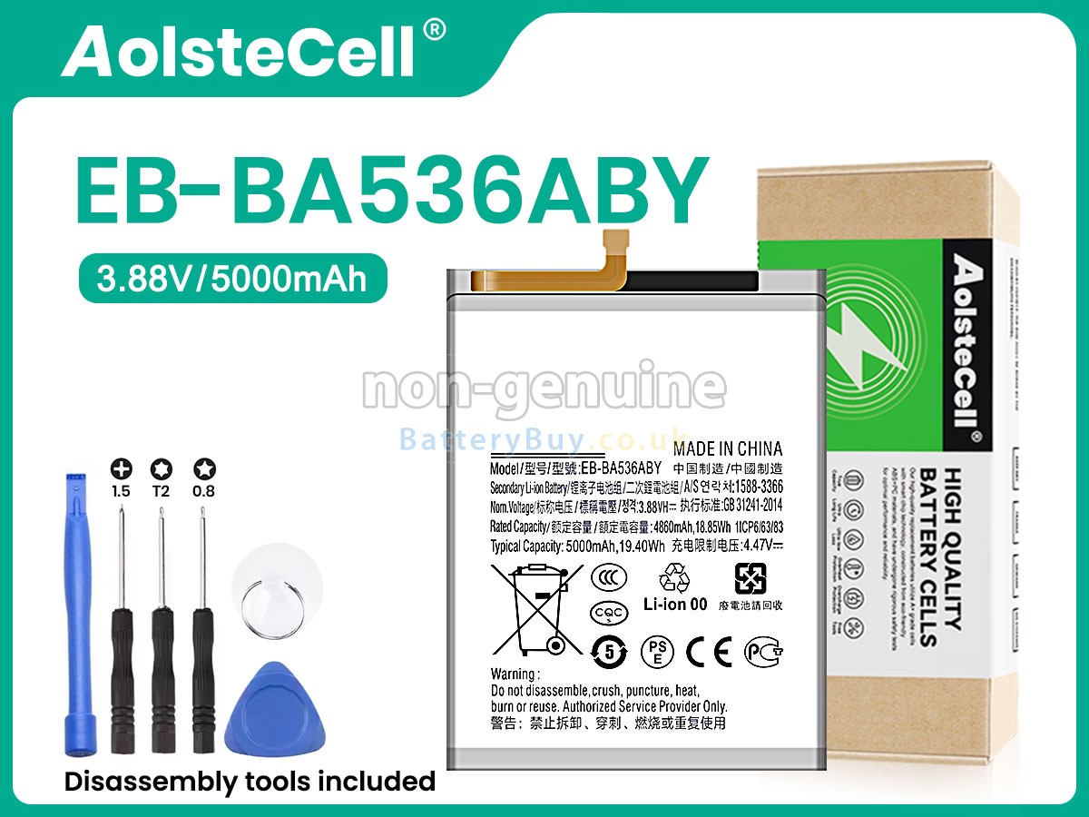 replacement battery for Samsung EB-BA536ABY