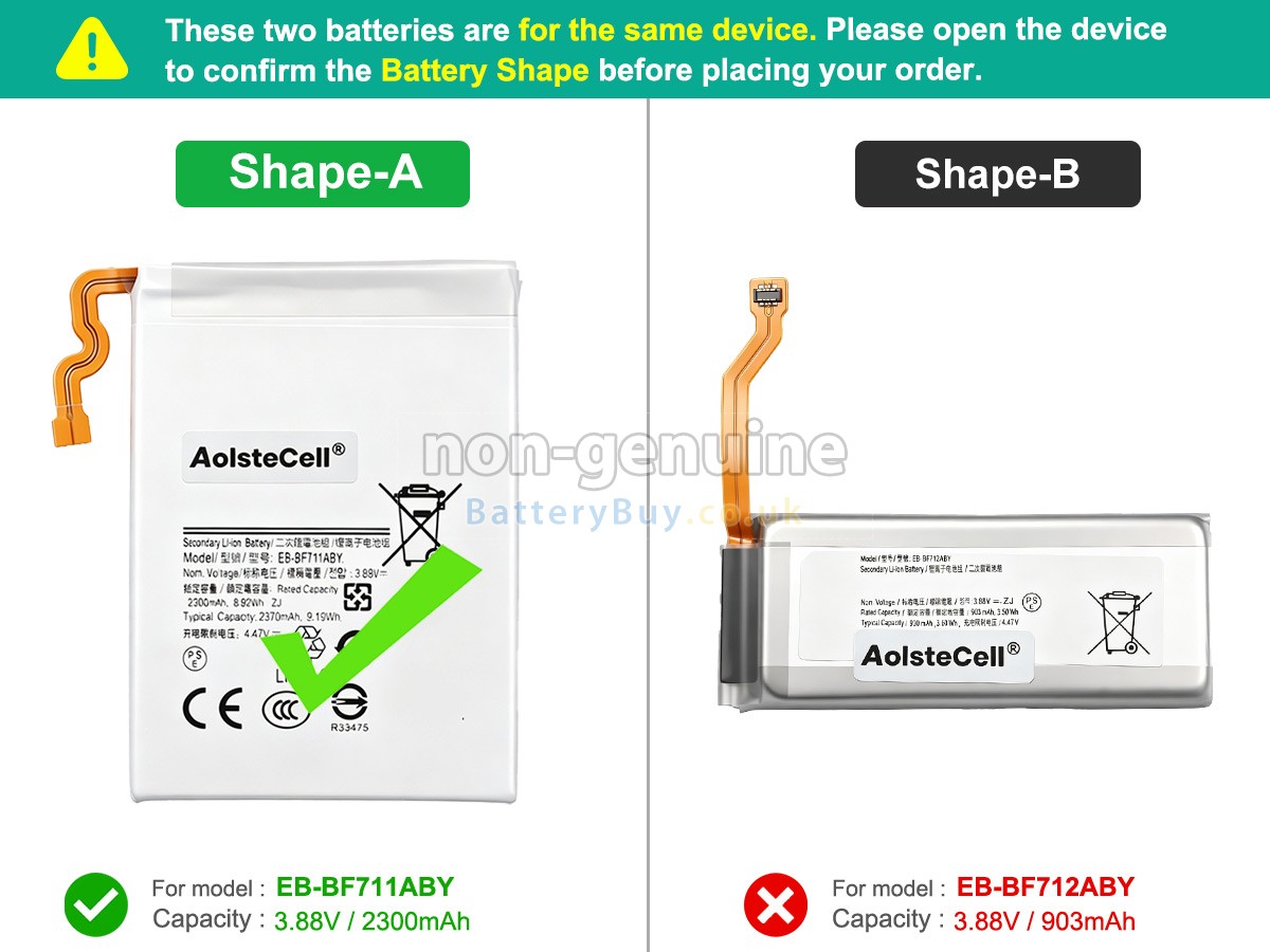 Replacement Battery for Samsung GALAXY Z FILP 3