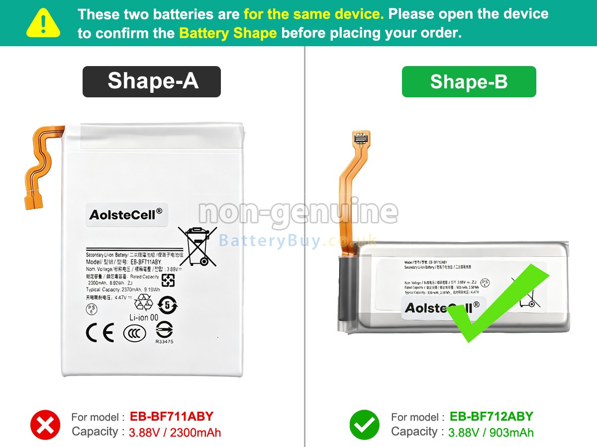 Replacement Battery for Samsung GALAXY Z FILP 3