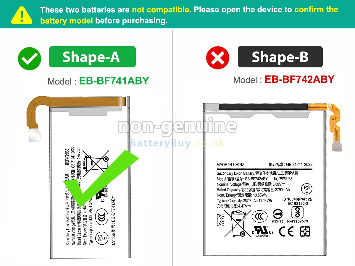 replacement battery for Samsung Z FLIP 6