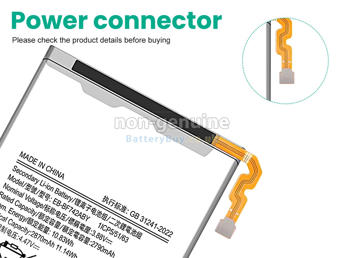 replacement battery for Samsung Z FLIP 6