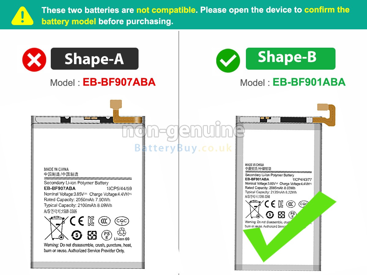 replacement battery for Samsung W2020