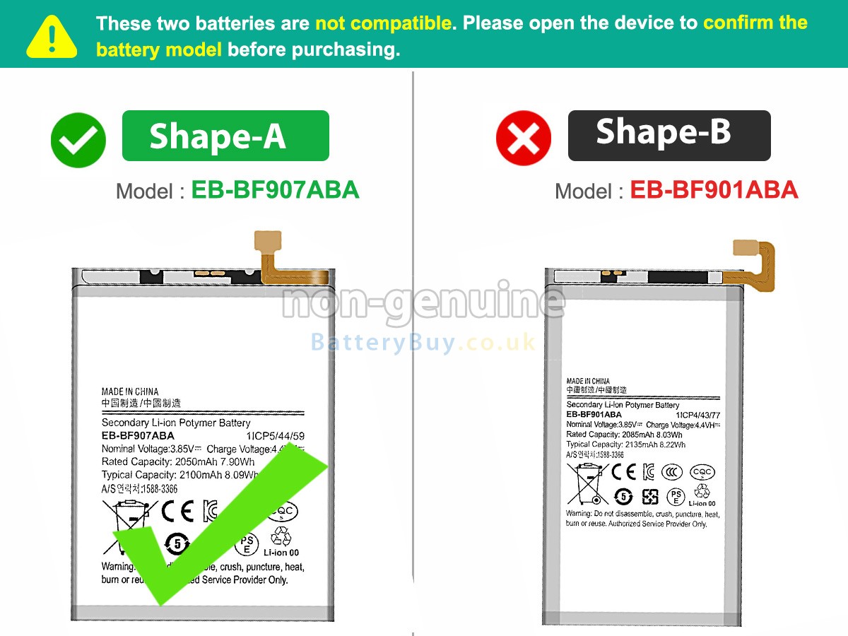 replacement battery for Samsung W2020