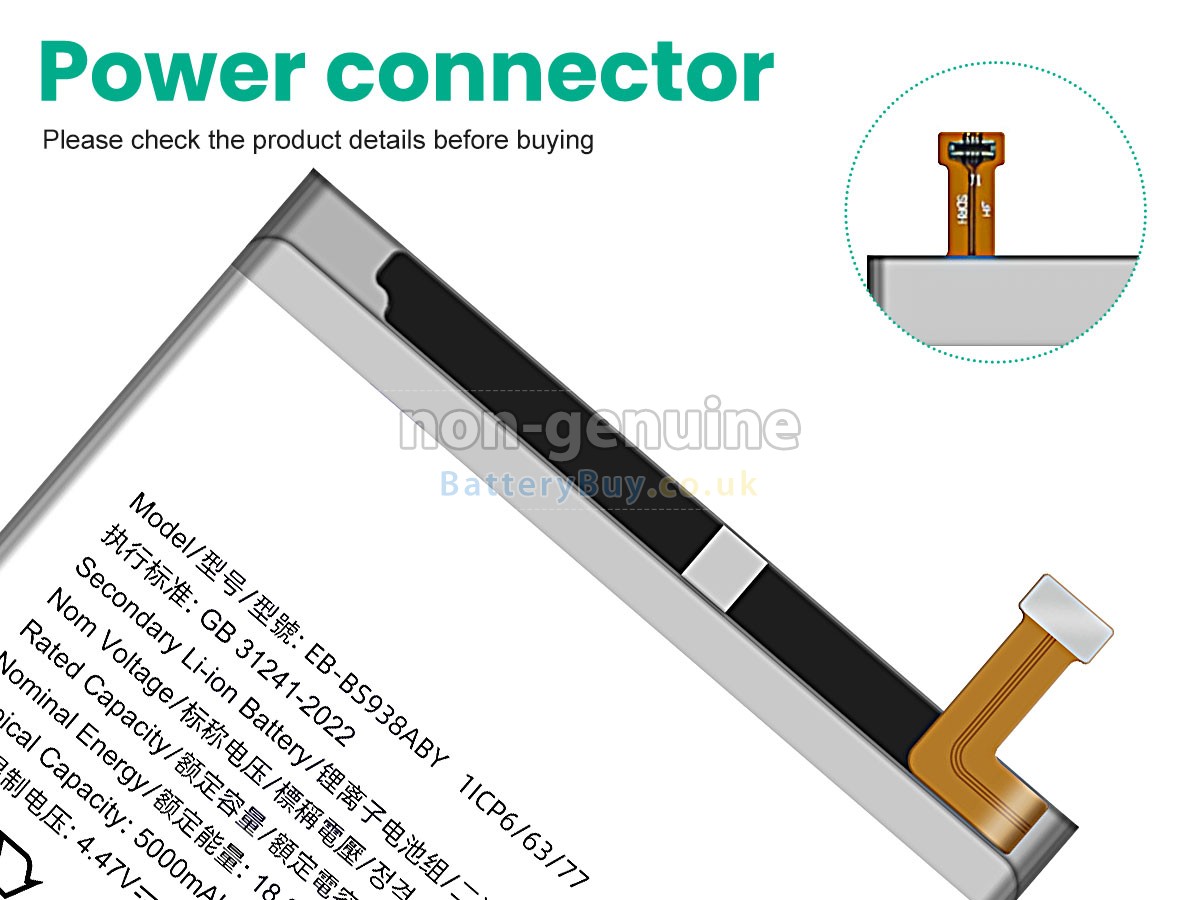 replacement battery for Samsung EB-BS938ABY