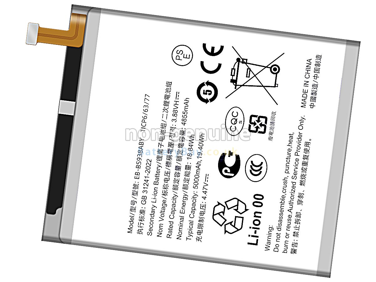 replacement battery for Samsung EB-BS938ABY