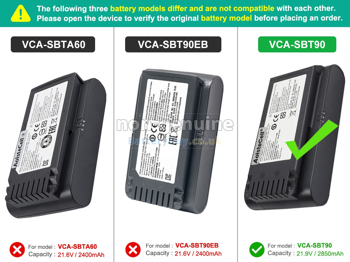Replacement Battery for Samsung VS20T7511T5/AA