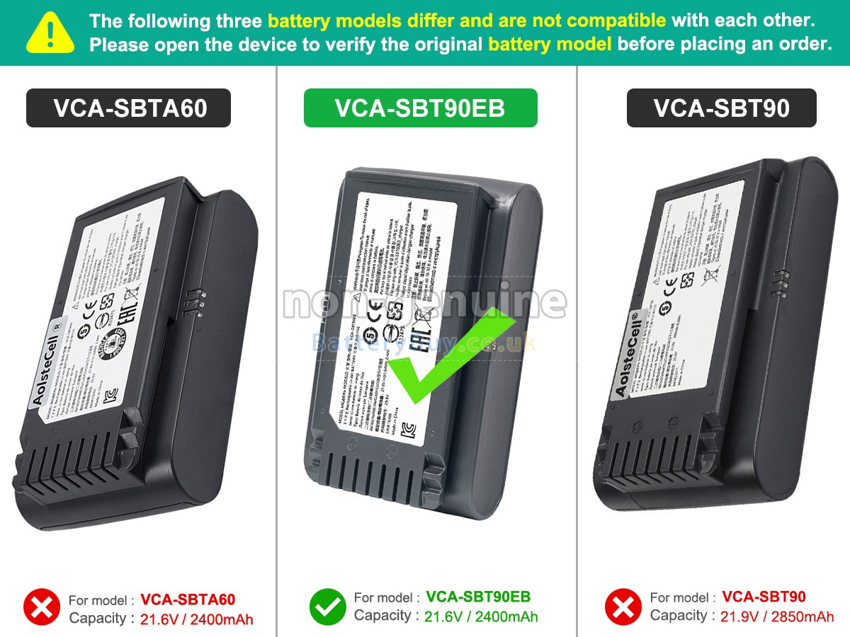 Replacement Battery for Samsung VS20T7511T5/AA