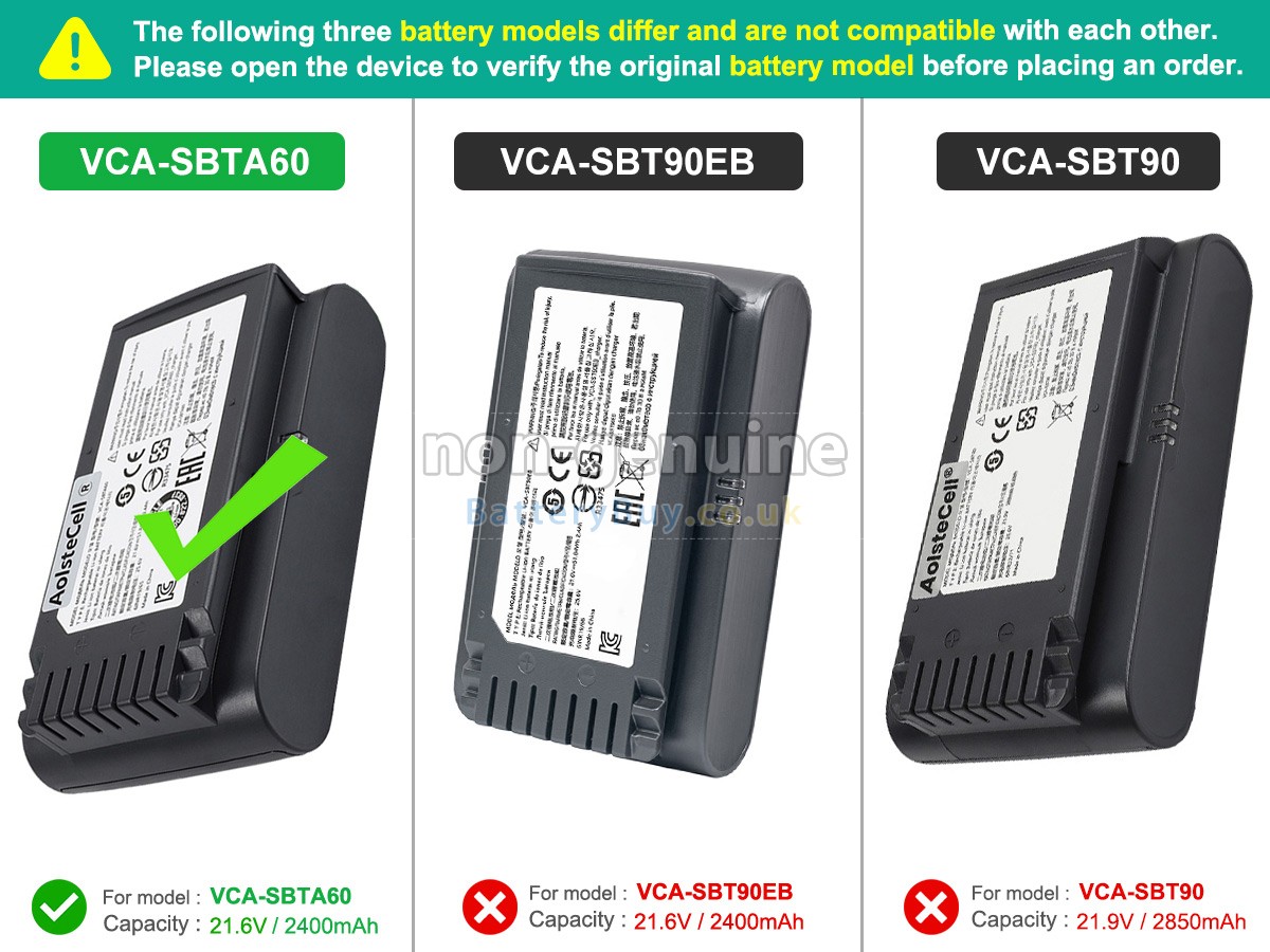 Replacement Battery for Samsung VS20T7511T5/AA