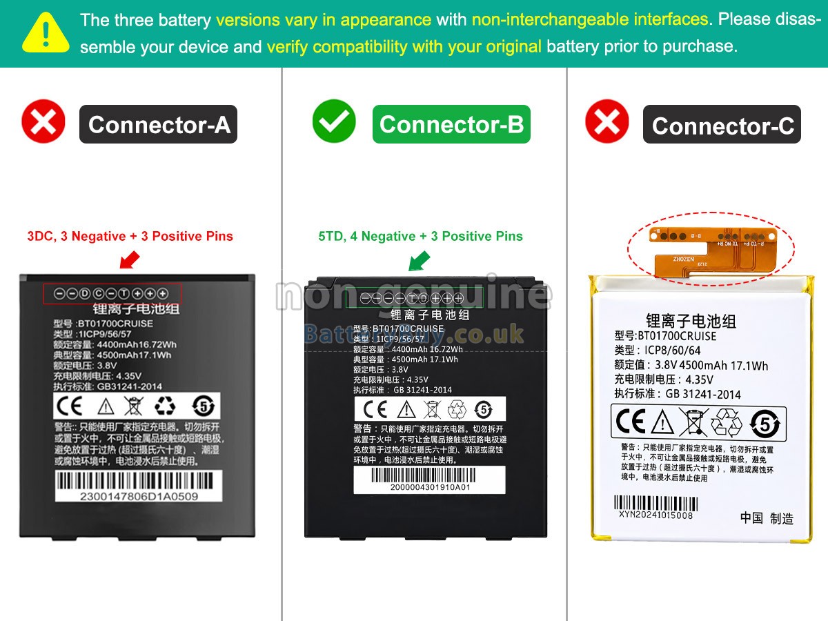 Replacement Battery for Seuic BT01700CRUISE