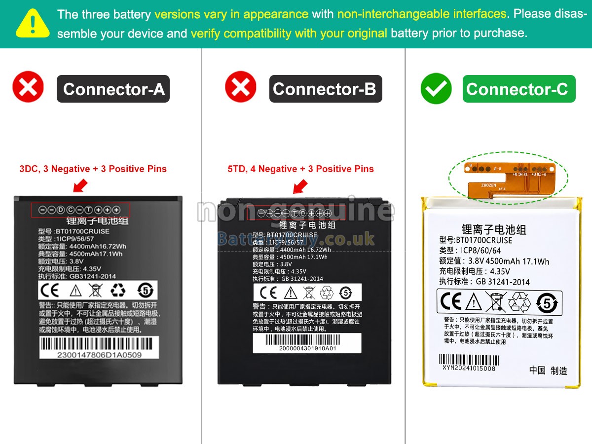 Replacement Battery for Seuic BT01700CRUISE
