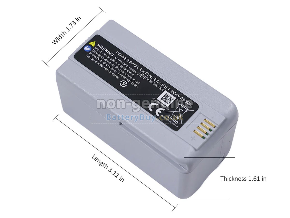 replacement battery for Stryker 0408-655-000