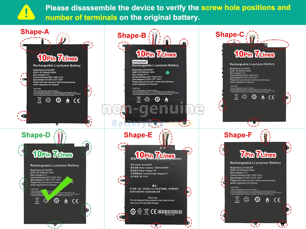 replacement battery for Teclast F7 PLUS